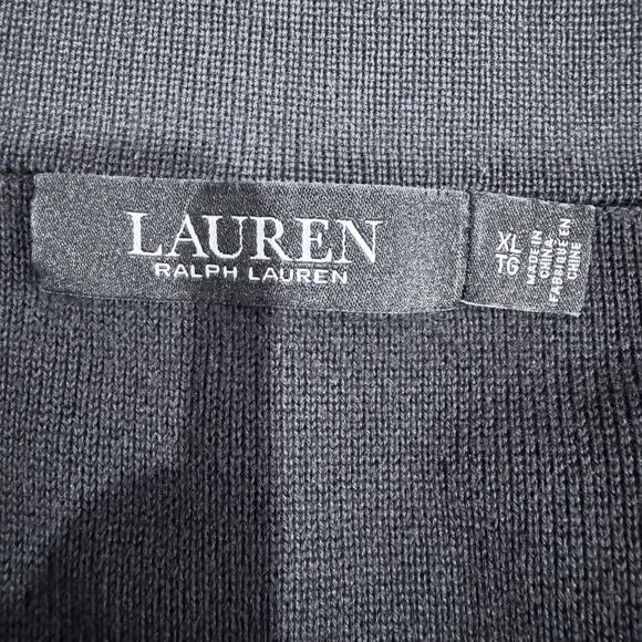Lauren Ralph Lauren Black Sweater Knit Blazer XL Crest Buttons Preppy - Picture 5 of 7